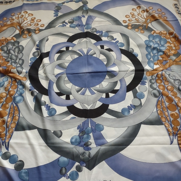 Silk large scarf square 50in x 50in - Picture 3 of 5